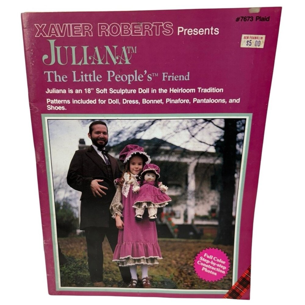 Xavier Roberts Little People's Friend UNCUT Juliana Patterns Soft Sculpture Doll